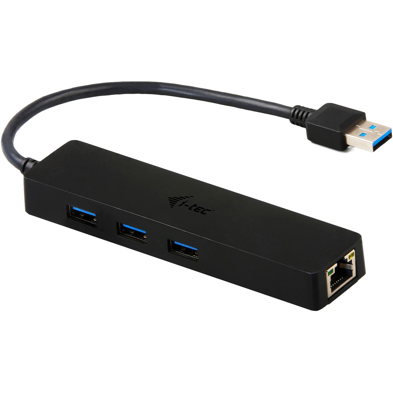 i-tec Advance USB 3.0 Slim HUB 3 porta + Gigabit Ethernet adapter. Crna. VIA VL813. ASIX AS88179. 123mm. 29mm. 19mm. 50g