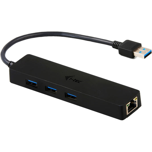 i-tec Advance USB 3.0 Slim HUB 3 porta + Gigabit Ethernet adapter. Crna. VIA VL813. ASIX AS88179. 123mm. 29mm. 19mm. 50g