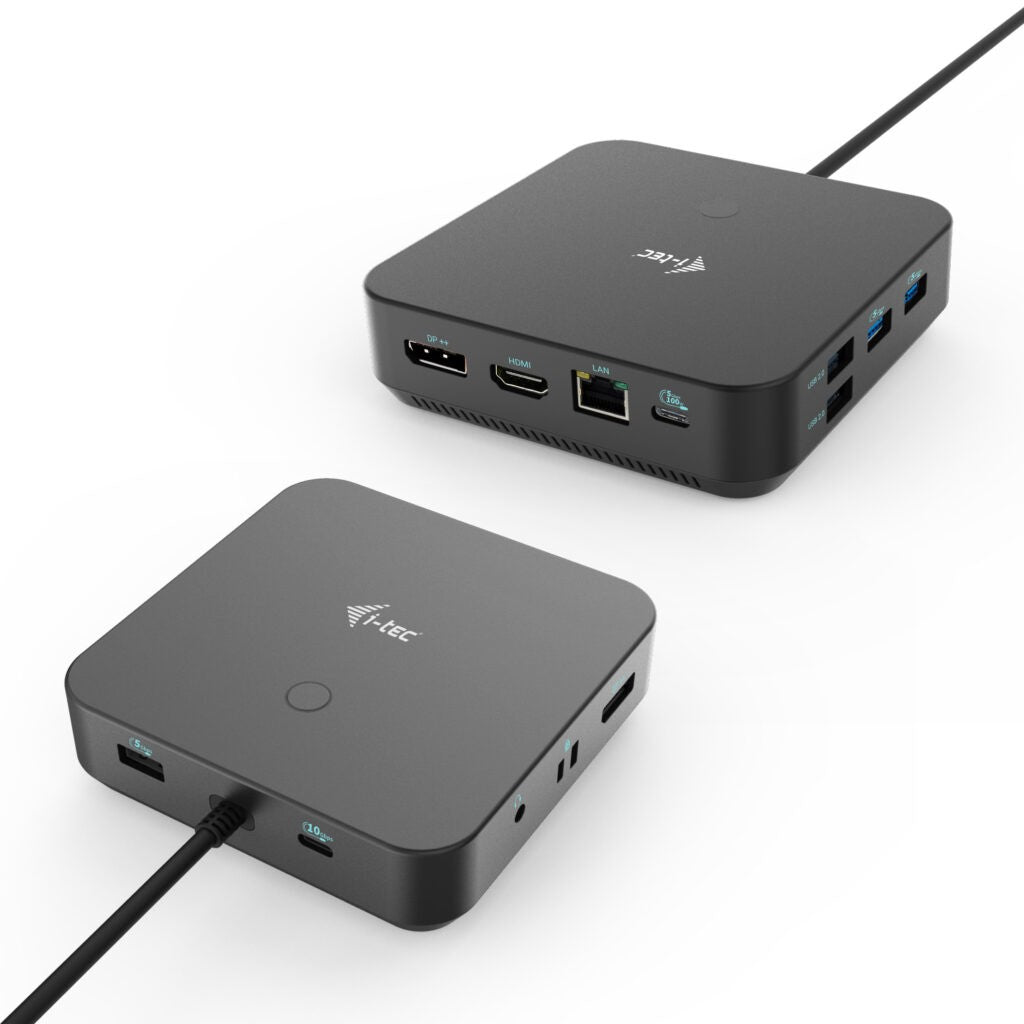 i-tec USB-C HDMI Dual DP priključna stanica sa napajanjem 100 W. Žičana. USB 3.2 Gen 1 (3.1 Gen 1) Type-C. 10,100,1000 Mbps. Crna. 10Gbps. 144Hz