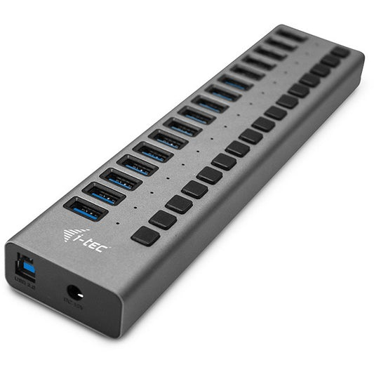 i-tec USB 3.0 punjac za punjenje 16 portova + adapter za napajanje 90 W. Za unutrašnju upotrebu. AC. Siva.