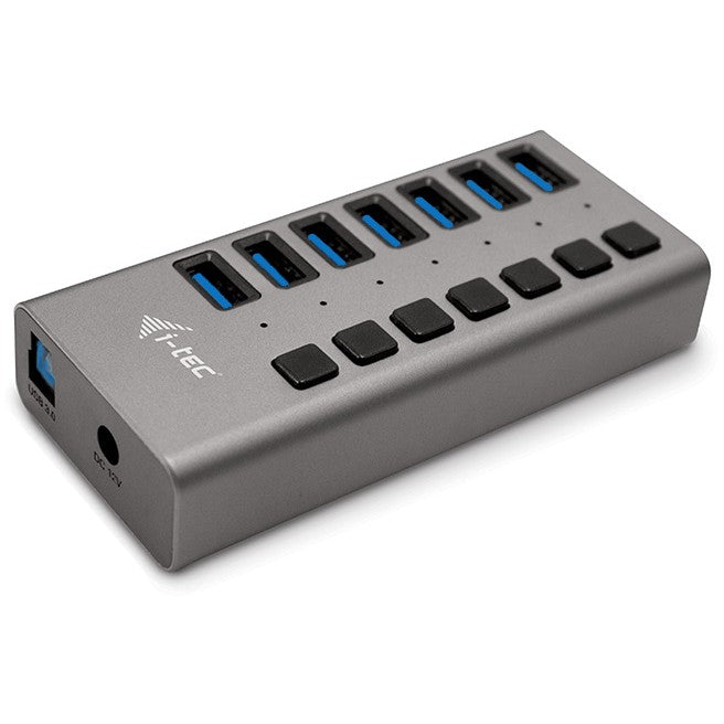 i-tec USB 3.0 punjac za punjenje 7 portova + adapter za napajanje 36 W. Za unutrašnju upotrebu. AC. 1 m. Siva