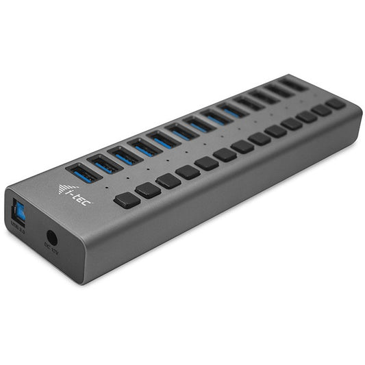 i-tec USB 3.0 punjac za punjenje 13 portova + adapter za napajanje 60 W. Za unutrašnju upotrebu. AC. Siva.