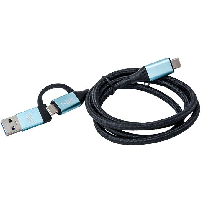 i-tec USB-C na USB-C kabel s integriranim USB 3.0 adapterom. 1 m. USB C. USB C. USB 3.2 Gen 1 (3.1 Gen 1). 10 Gbit/s. Crni. Plavi.