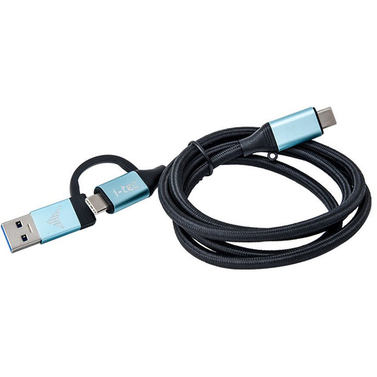 i-tec USB-C na USB-C kabel s integriranim USB 3.0 adapterom. 1 m. USB C. USB C. USB 3.2 Gen 1 (3.1 Gen 1). 10 Gbit/s. Crni. Plavi.