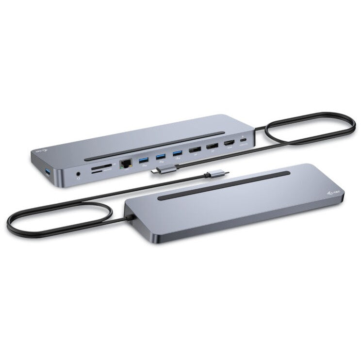 i-tec USB-C metalna ergonomska priključna stanica za 3K ekrana + napajanje 100 W. Žični priključak. USB 3.2 Gen 1 (3.1 Gen 1) Type-C. 100 W. 10,100,1000 Mbps. Srebrna. MicroSD (TransFlash). SD.