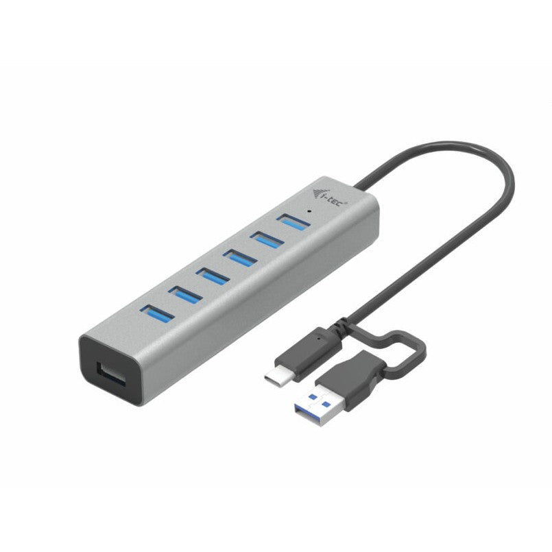 i-tec USB-C/USB-A metalni HUB za punjenje sa 7 portova. USB 3.2 Gen 1 (3.1 Gen 1) Type-C. USB 3.2 Gen 1 (3.1 Gen 1) Type-A. 5000 Mbps. Siva. 0.3 m. Android. ChromeOS. iPadOS.