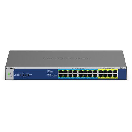 NETGEAR GS524UP. Neupravljan. Gigabit Ethernet (10/100/1000). Puni dupleks. Napajanje preko Etherneta (PoE). Montaža u rack