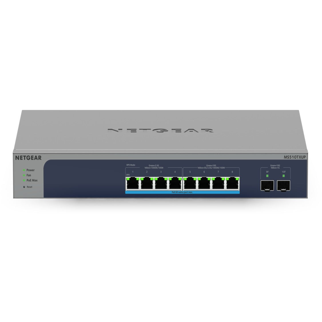 NETGEAR MS510TXUP. Upravljani. L2/L3/L4. 10G Ethernet (100/1000/10000). Puni dupleks. Napajanje preko Etherneta (PoE). Montaža u rack.