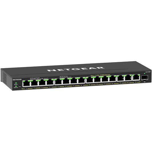 NETGEAR GS316EP-100PES. Upravljani. Gigabit Ethernet (10/100/1000). Puni dupleks. Napajanje preko Etherneta (PoE)