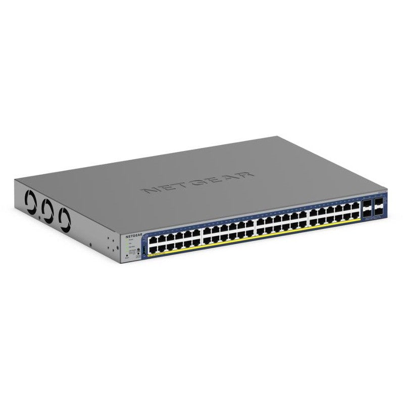 NETGEAR GS752TXP. Upravljani. L2/L3/L4. 10G Ethernet (100/1000/10000). Puni dupleks. Napajanje preko Etherneta (PoE). Montaža u rack.