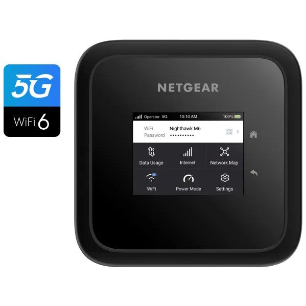 NETGEAR Nighthawk M6. Mobilni mrežni ruter. Crni. Prenosni. LCD. 6,1 cm (2,4"). Gigabit Ethernet