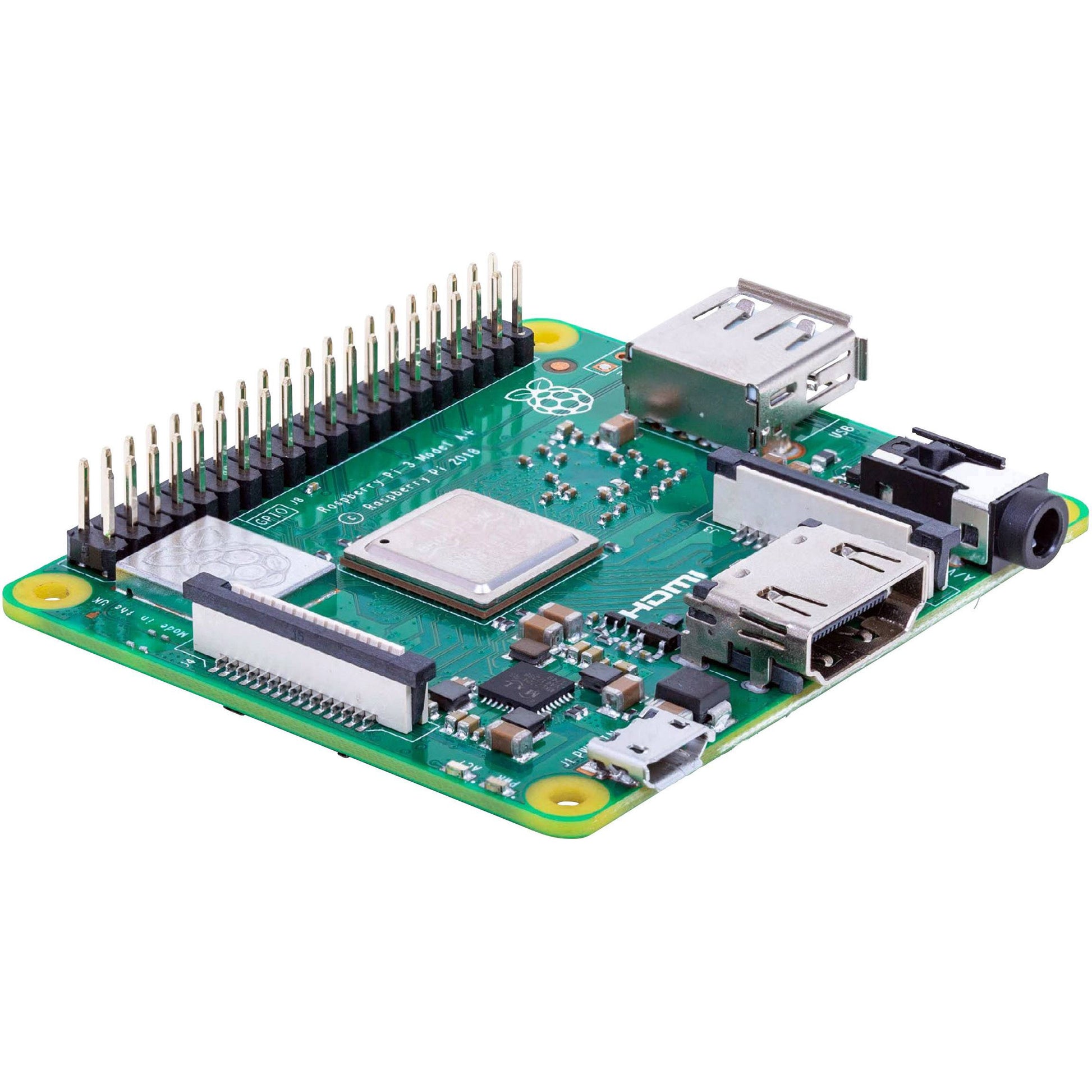 Raspberry Pi model A+. 1400MHz. BCM2837B0. 0.512GB. DDR2 SDRAM. MicroSD (TransFlash). 802.11b. 802.11g. Wi-Fi 4 (802.11n). Wi-Fi 5 (802.11ac)