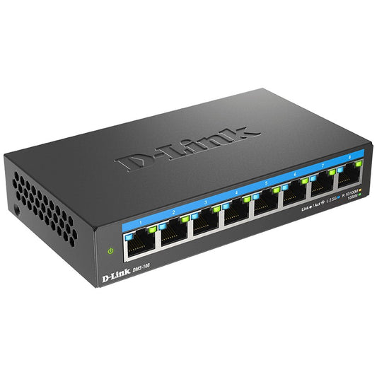 D-Link 8-portni 2.5G multigigabitni desktop switch. Neupravljan. L2. 2.5G Ethernet (100/1000/2500)