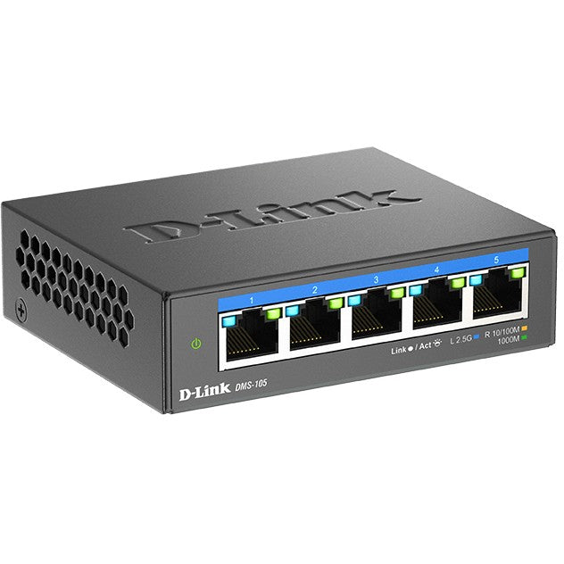 D-Link 5-portni 2.5G multigigabitni desktop switch. Neupravljan. L2. 2.5G Ethernet (100/1000/2500)