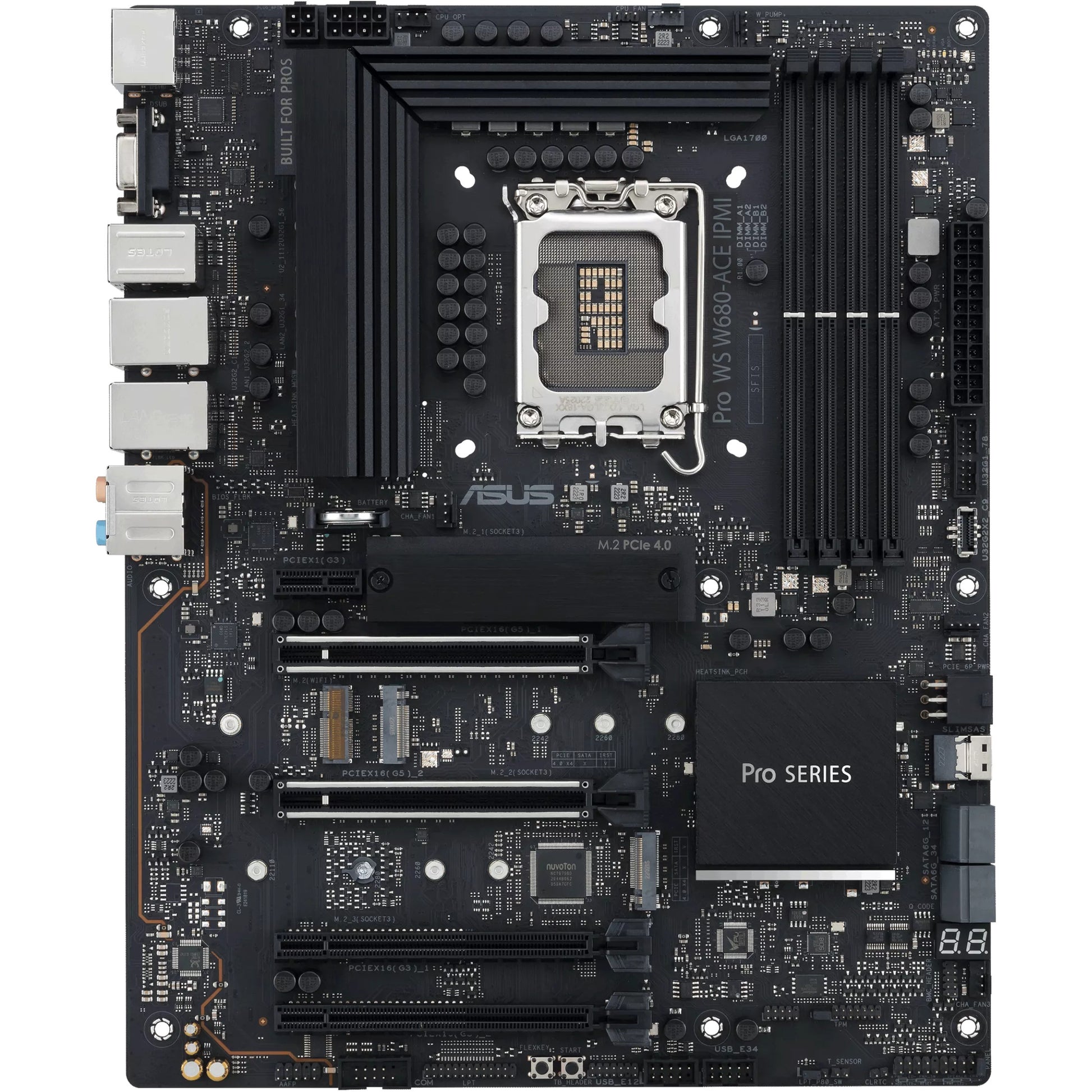ASUS PRO WS W680-ACE IPMI. Intel. LGA 1700. Intel® Celeron®. Intel® Core™ i5. Intel® Core™ i7. Intel® Core™ i9. Intel® Pentium® Gold. LGA 1700. DDR5 SDRAM. 128 GB