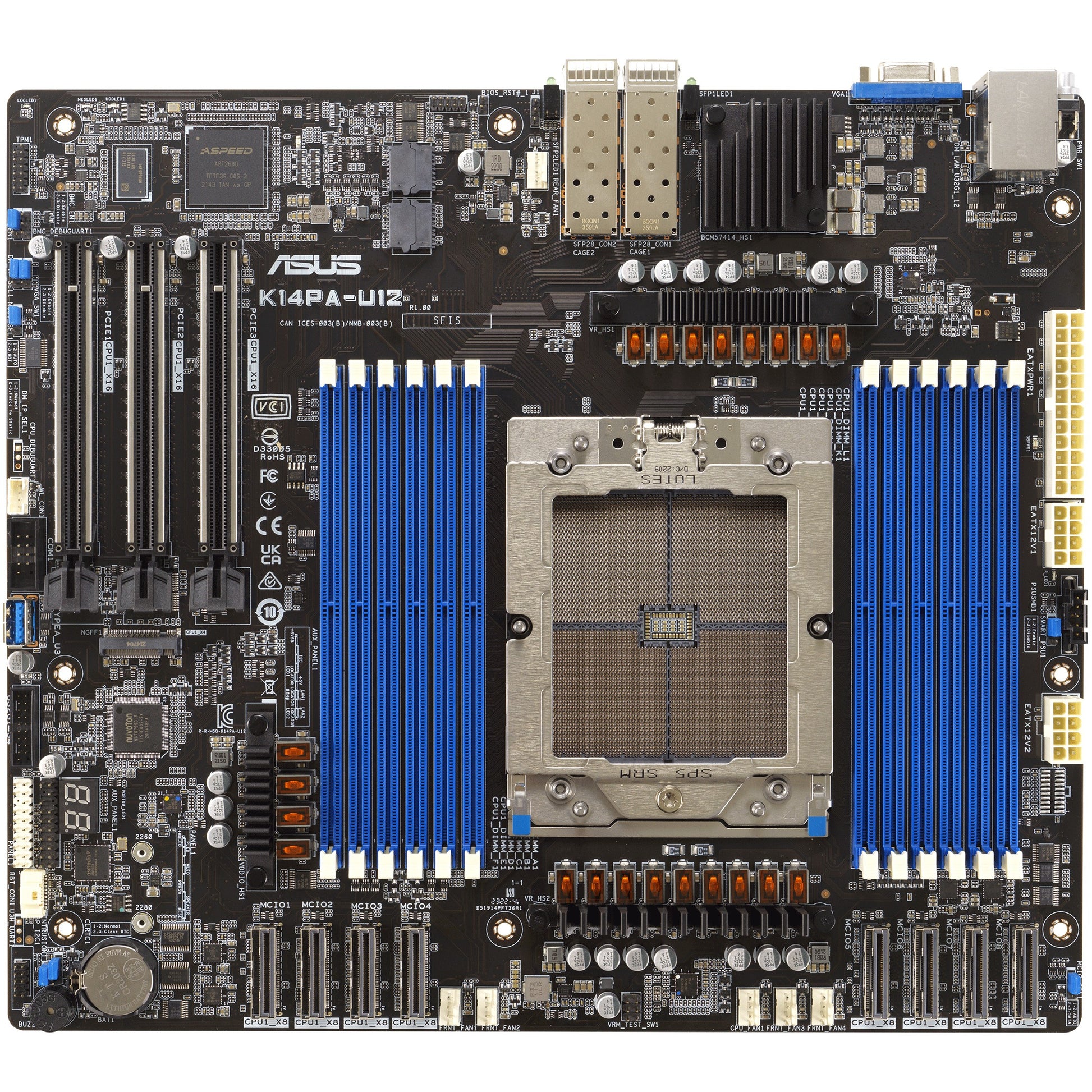 ASUS K14PA-U12/ASMB11. AMD. Podnožje SP5. AMD EPYC 9004. DDR5 SDRAM. 3TB. 4800MHz
