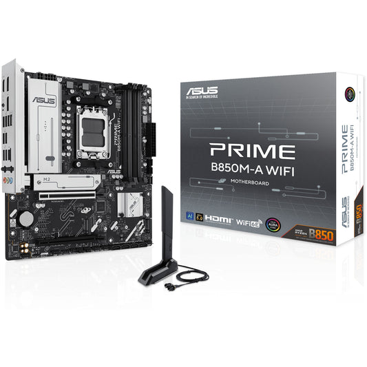 ASUS PRIME B850M-A WIFI. AMD. Podnožje AM5. AMD Ryzen 7000 serija. AMD Ryzen 8000 serija. AMD Ryzen 9000 serija. DDR5 SDRAM. 256GB. DIMM