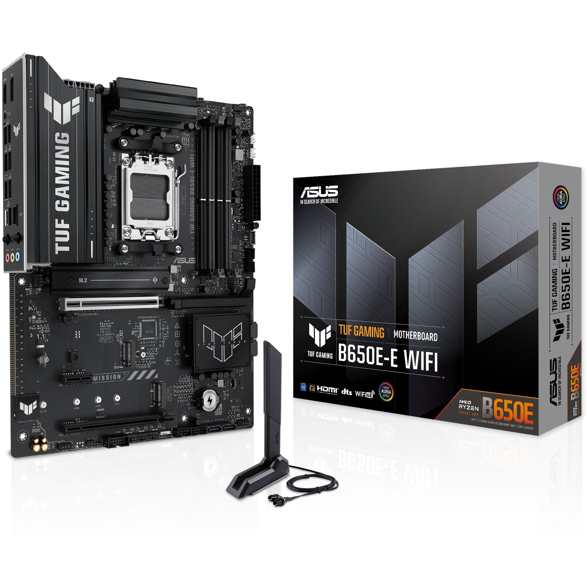 ASUS TUF GAMING B650E-E WIFI. AMD. Podnožje AM5. AMD Ryzen 7000 serija. AMD Ryzen 8000 serija. AMD Ryzen 9000 serija. Podnožje AM5. DDR5 SDRAM. 256GB