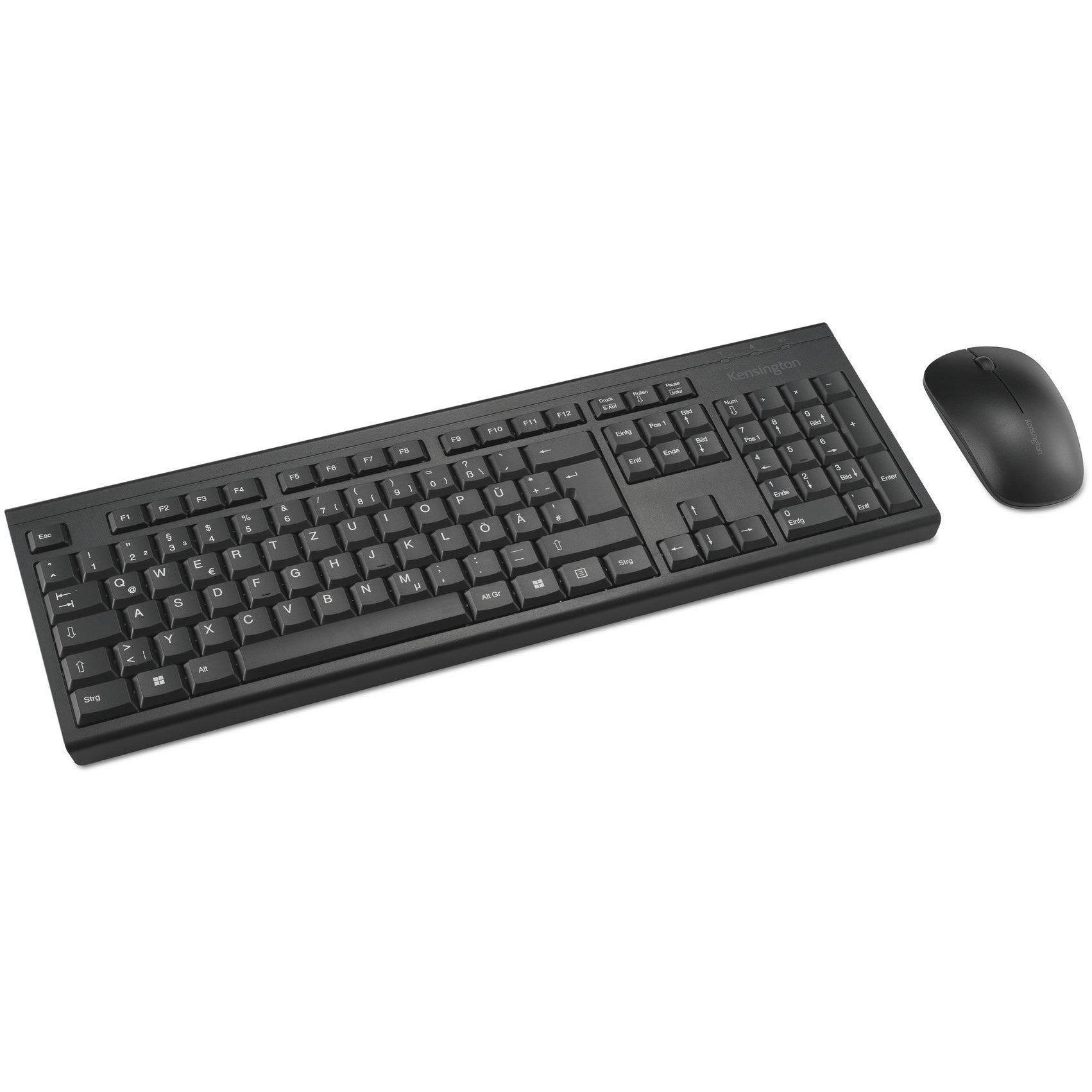 Kensington KM150 EQ bežični set tastature i miša. Bežični. RF bežični. Membranski prekidači. QWERTZ. Crna. Miš uključen.
