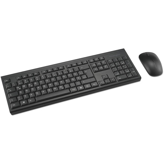 Kensington KM150 EQ bežični set tastature i miša. Bežični. RF bežični. Membranski prekidači. QWERTZ. Crna. Miš uključen.