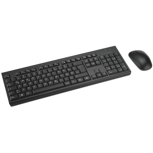 Kensington KM270 EQ set tastature i miša (punjivi) – bežični. RF bežični + Bluetooth. Membranski prekidači. QWERTZ tastatura. Crna. Miš uključen.