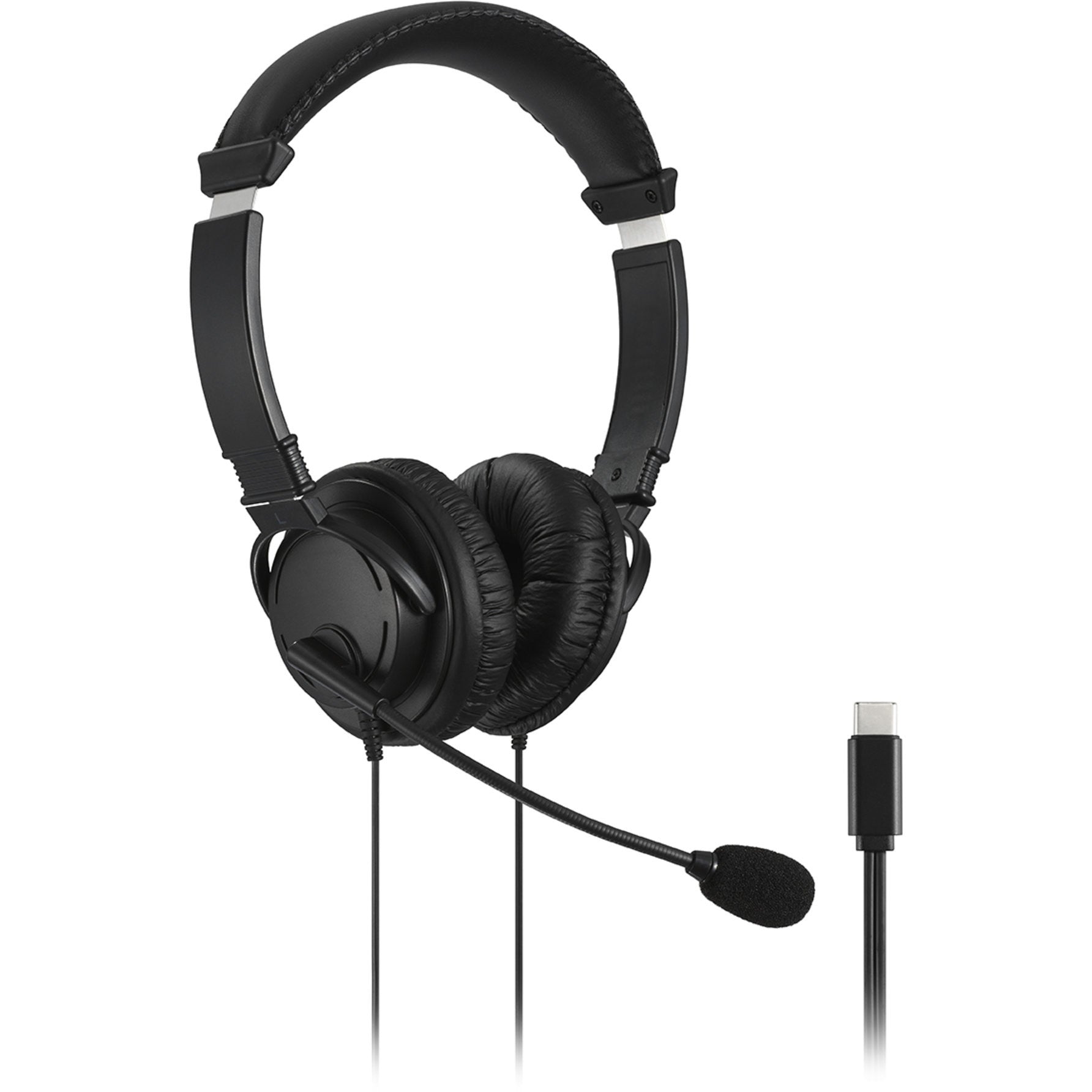 Kensington Classic USB-C slušalice s mikrofonom. Žične. Pozivi/Muzika. Slušalice. Crne.