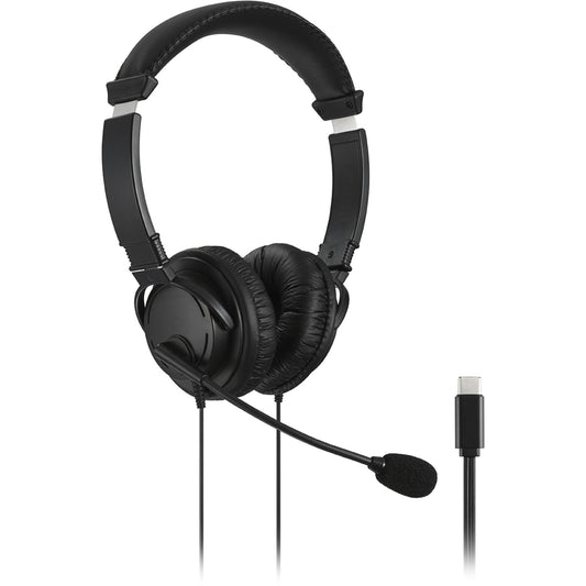 Kensington Classic USB-C slušalice s mikrofonom. Žične. Pozivi/Muzika. Slušalice. Crne.