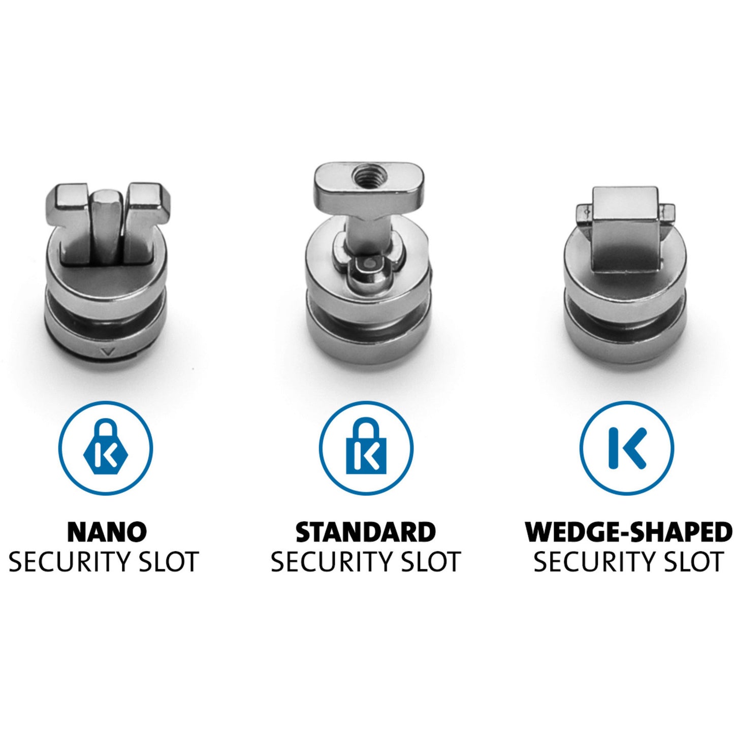 Kensington ClickSafe univerzalni komplet sidrišta za sigurnosne utore. Sidrenje. Nerđajući čelik. 3 dijela. 31 g. 115 mm. 85 mm