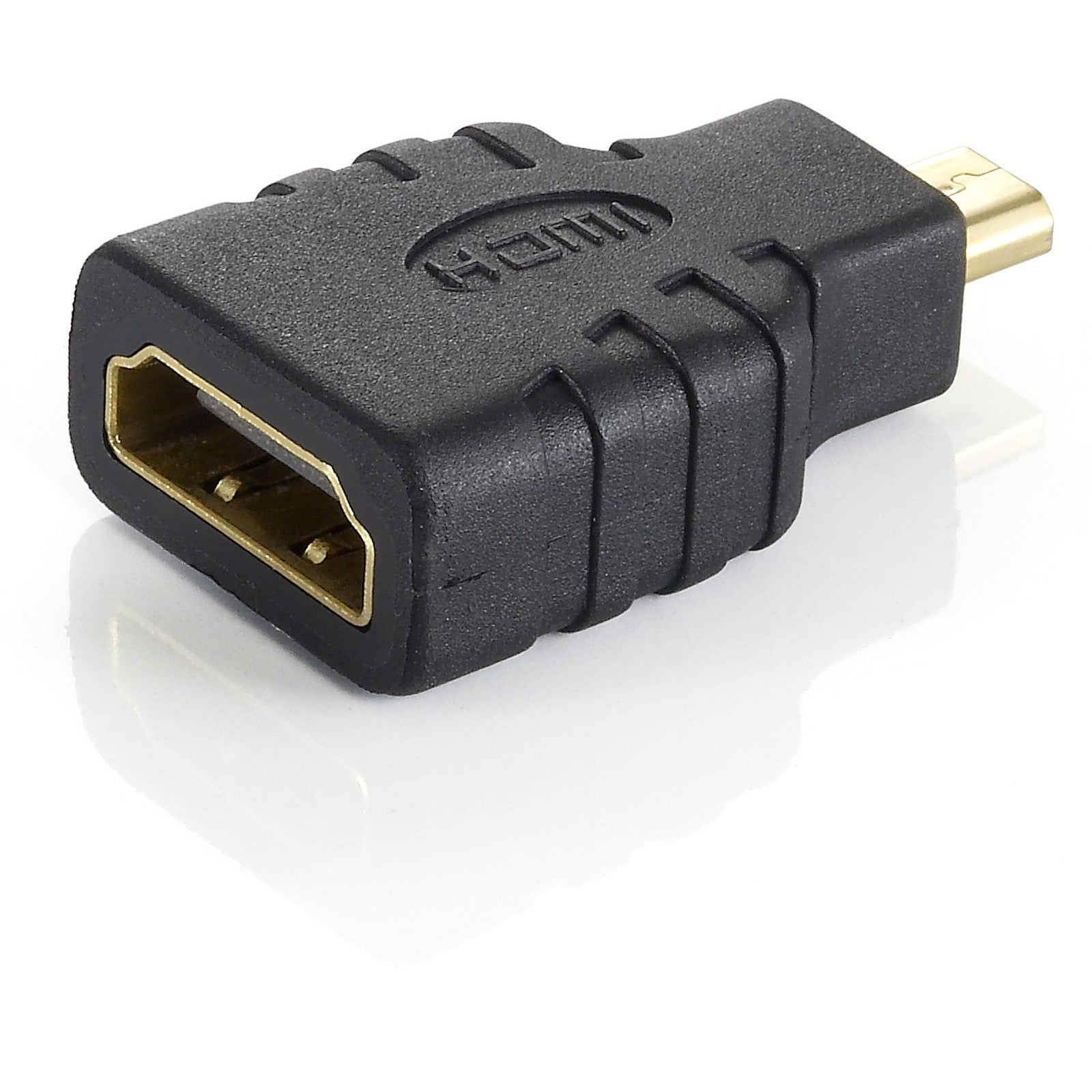 Equip Micro HDMI na HDMI adapter. microHDMI. HDMI. Crni