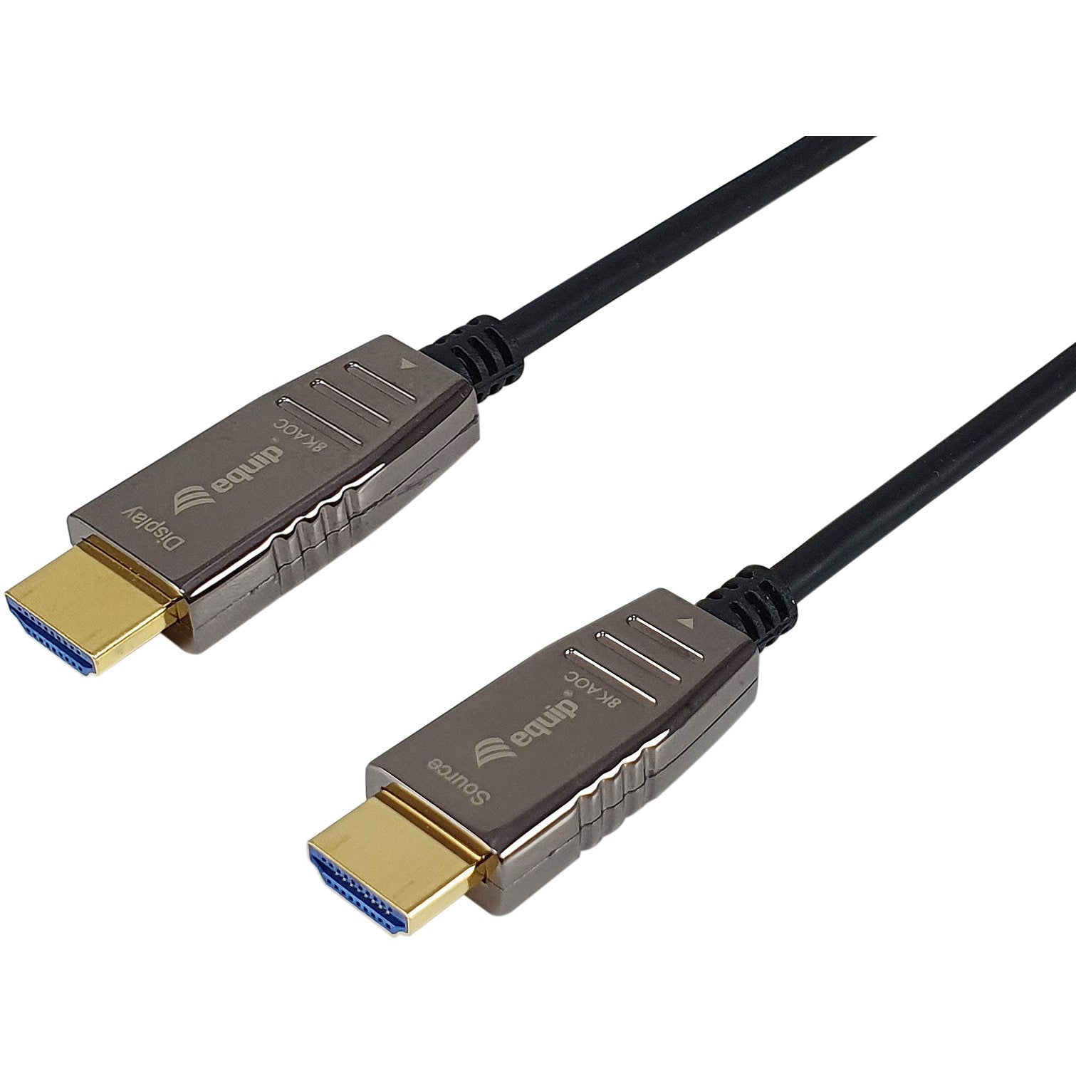 Equip HDMI 2.1 aktivnim optičkim kablom. 20m. 8K/60Hz. 20m. HDMI tip A (standardni). HDMI tip A (standardni). 3D. Audio povratni kanal (ARC). Crni.