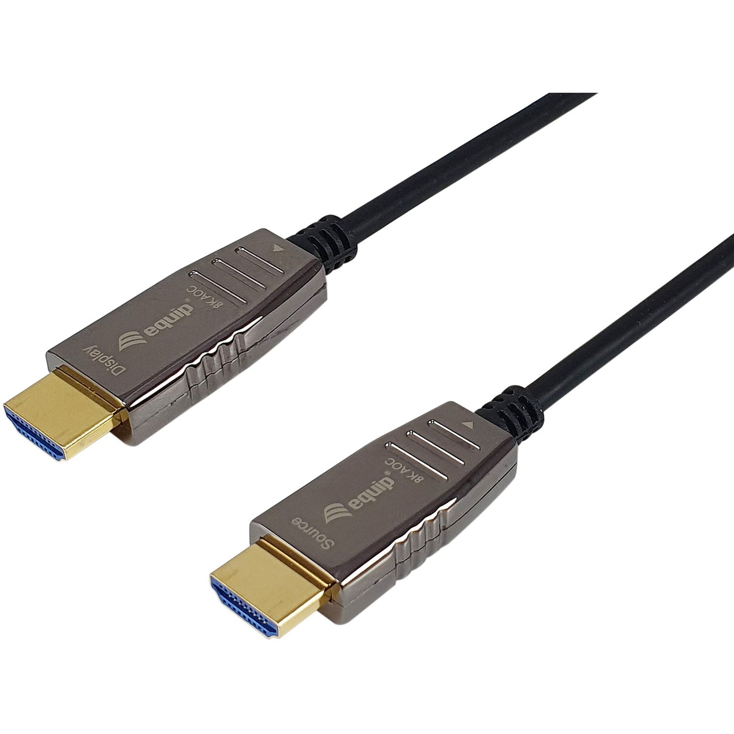Equip HDMI 2.1 aktivnim optičkim kablom. 30m. 8K/60Hz. 30m. HDMI tip A (standardni). HDMI tip A (standardni). 3D. Audio povratni kanal (ARC). Crni.