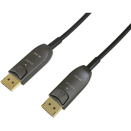 Equip DisplayPort 1.4 aktivni optički kabel. 20 m. 8K/60Hz. 20 m. DisplayPort. DisplayPort. Muški. Muški. 7680 x 4320 piksela
