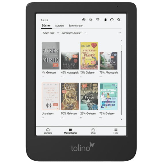 Tolino sjajna boja. 15,2 cm (6"). E Ink kartica. 1072 x 1448 piksela. CBR. CBZ. EPUB. MOBI. PDF. TXT. JPEG. PNG. 16 GB