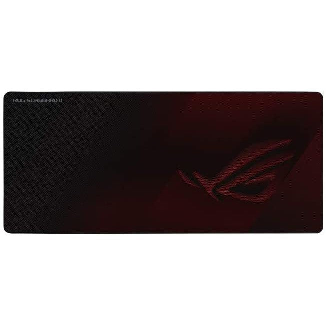 ASUS ROG Strix Scabbard II. Crna. Crvena. Ilustracija. Tkanina. Guma. Protuklizna baza. Podloga za gejmerski miš