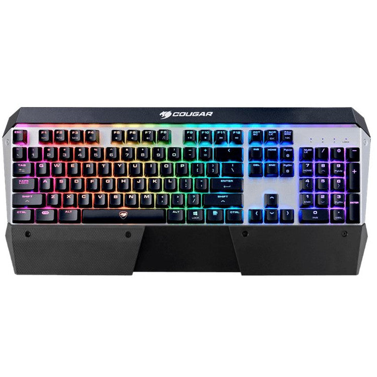 COUGAR gejmerska tastatura Attack X3 RGB. Mehanička. Cherry MX crvena. Puna veličina (100%). Žična. USB. Mehanička tastatura. QWERTY. Aluminijum. Crna.
