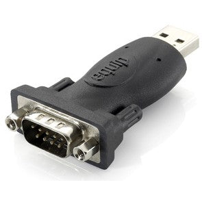 Equipte USB-A na serijski RS232 DB9 adapter. USB A. RS-232. Crni.