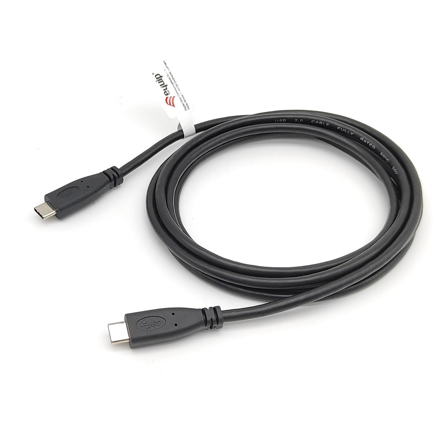 Equip USB 2.0 Type-C kabel. M/M. 2.0 m. 2 m. USB C. USB C. USB 2.0. 0.48 Gbps. Crni