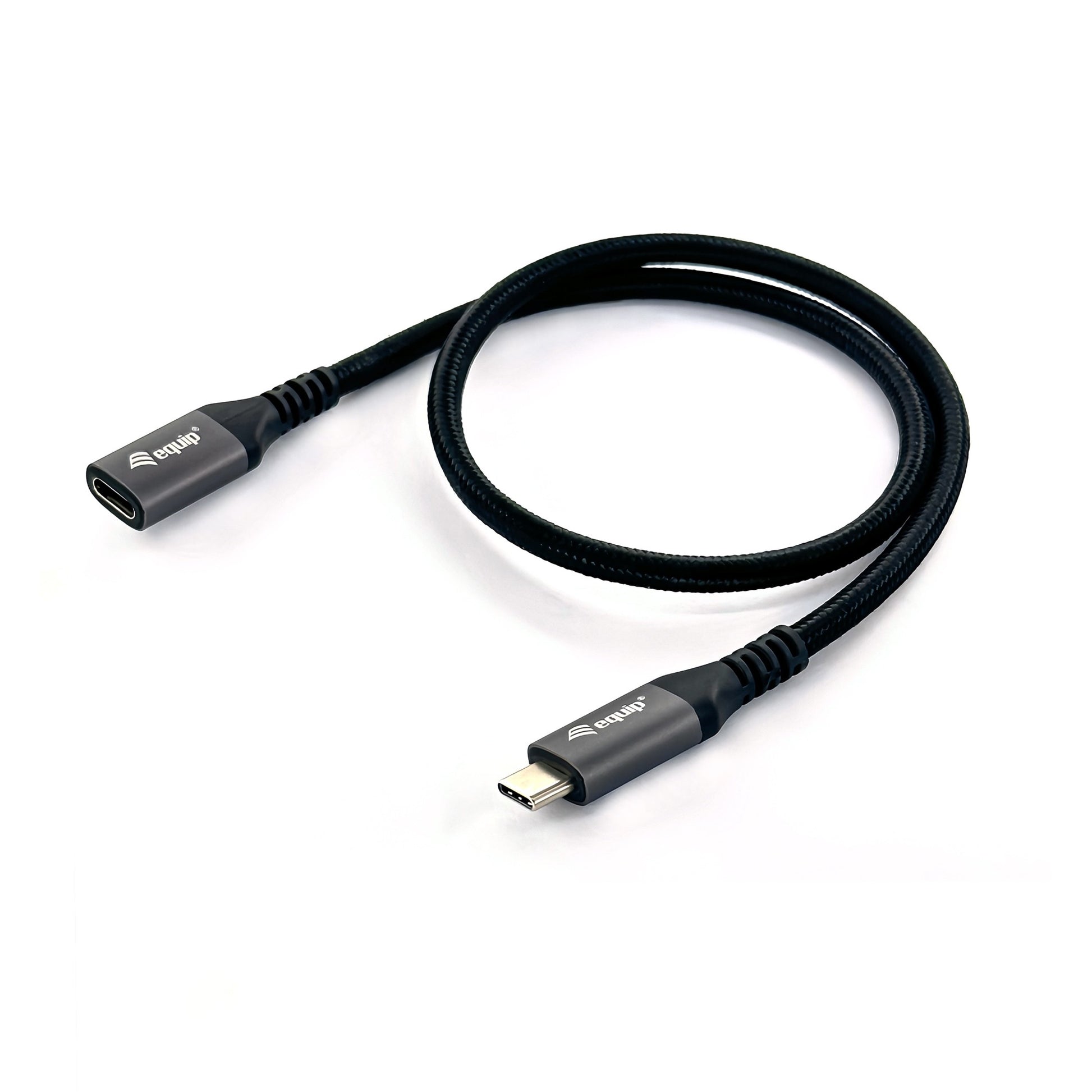 Equip USB 3.2 Gen 2 C-to-C produžni kabel. M/F. 1.0 m. 4K/60 Hz. 10 Gbps. 1 m. USB C. USB C. USB 3.2 Gen 2 (3.1 Gen 2). 10 Gbps. Crni