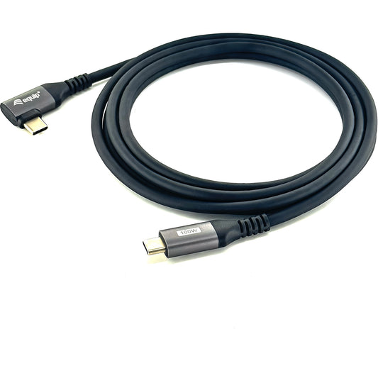 Equip USB 2.0 C na C kabl pod uglom od 90°. Muški/muški. 1,0 m. 100 W sa Emark čipom. 1 m. USB C. USB C. USB 2.0. 0,48 Gbit/s. Crni