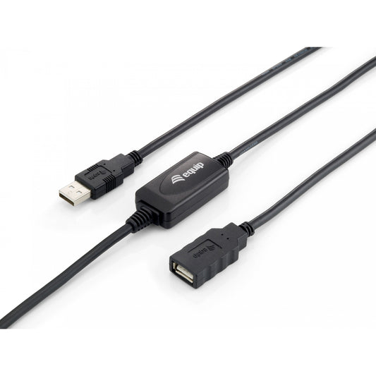 Equip Active USB 2.0 A na A produžni kabel, muški na ženski. 10 m. 10 m. USB A. USB A. USB 2.0. Muški/ženski. Crni