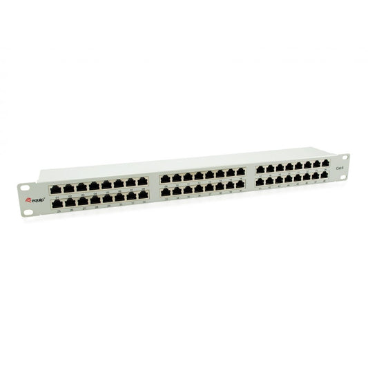 Equip 48-portni Cat.6 oklopljeni patch panel. Svijetlosiva. 10/100/1000Base-T(X). Brzi Ethernet. Gigabit Ethernet. 1000 Mbps. RJ-45. Cat6. Siva.