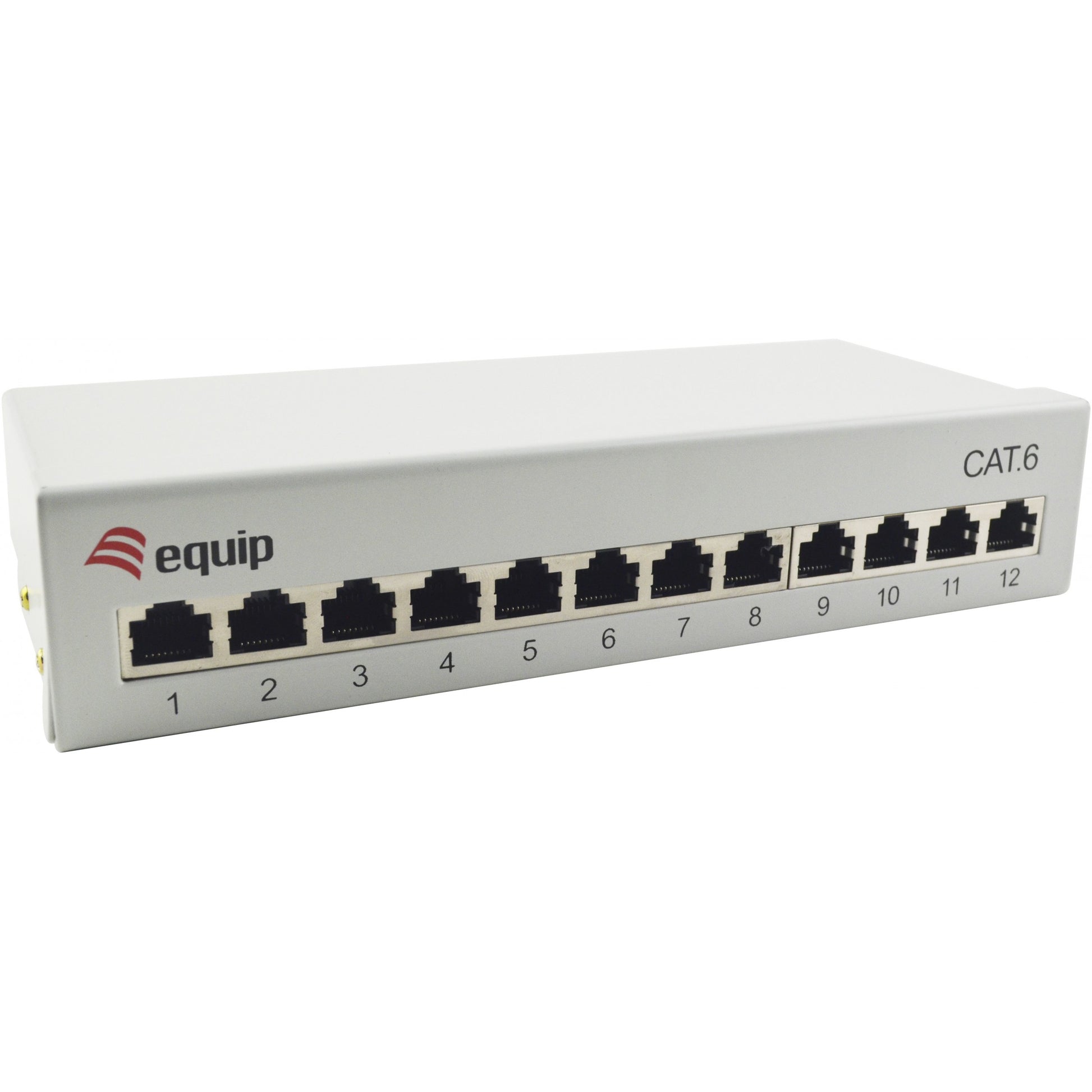 Equip 12-portni Cat.6 desktop patch panel. Svijetlosiva. 10/100/1000Base-T(X). Gigabit Ethernet. 1000 Mbps. RJ-45. Cat6. Bijela.