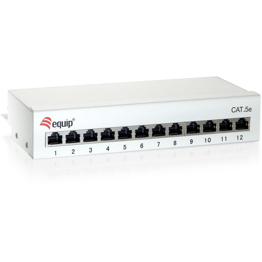 Equip 12-portni Cat.6 oklopljeni desktop patch panel. Svijetlo siva. IEEE 802.3. IEEE 802.5. RJ-45. Zlatna. Cat6. Siva. RoHS