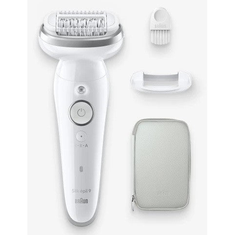 Braun Silk-épil 9 BR2-225328. Siva. Bijela. 40 pinceta. MicroGrip. Pazuh. Stražnji dio butine. Bikini linija. Prednji dio butine. Vanjski dio butine. Vanjski dio nadlaktice. 0,5 mm. Punjiva baterija.