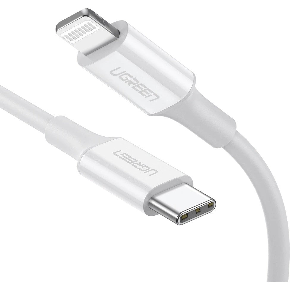 Ugreen 10493. 1 m. USB C. USB C/Lightning. Ženski. Muški. Bijeli.