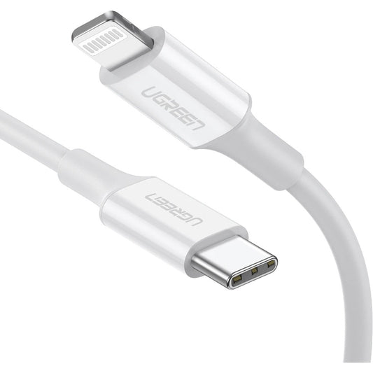 Ugreen 10493. 1 m. USB C. USB C/Lightning. Ženski. Muški. Bijeli.