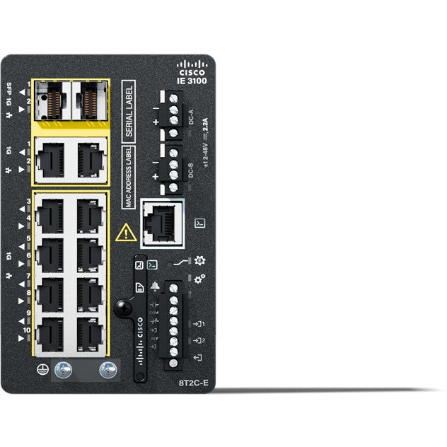 Cisco Catalyst IE-3100-8T2C-E. Upravljani. L2. Gigabit Ethernet (10/100/1000). Ugradnja u rack.