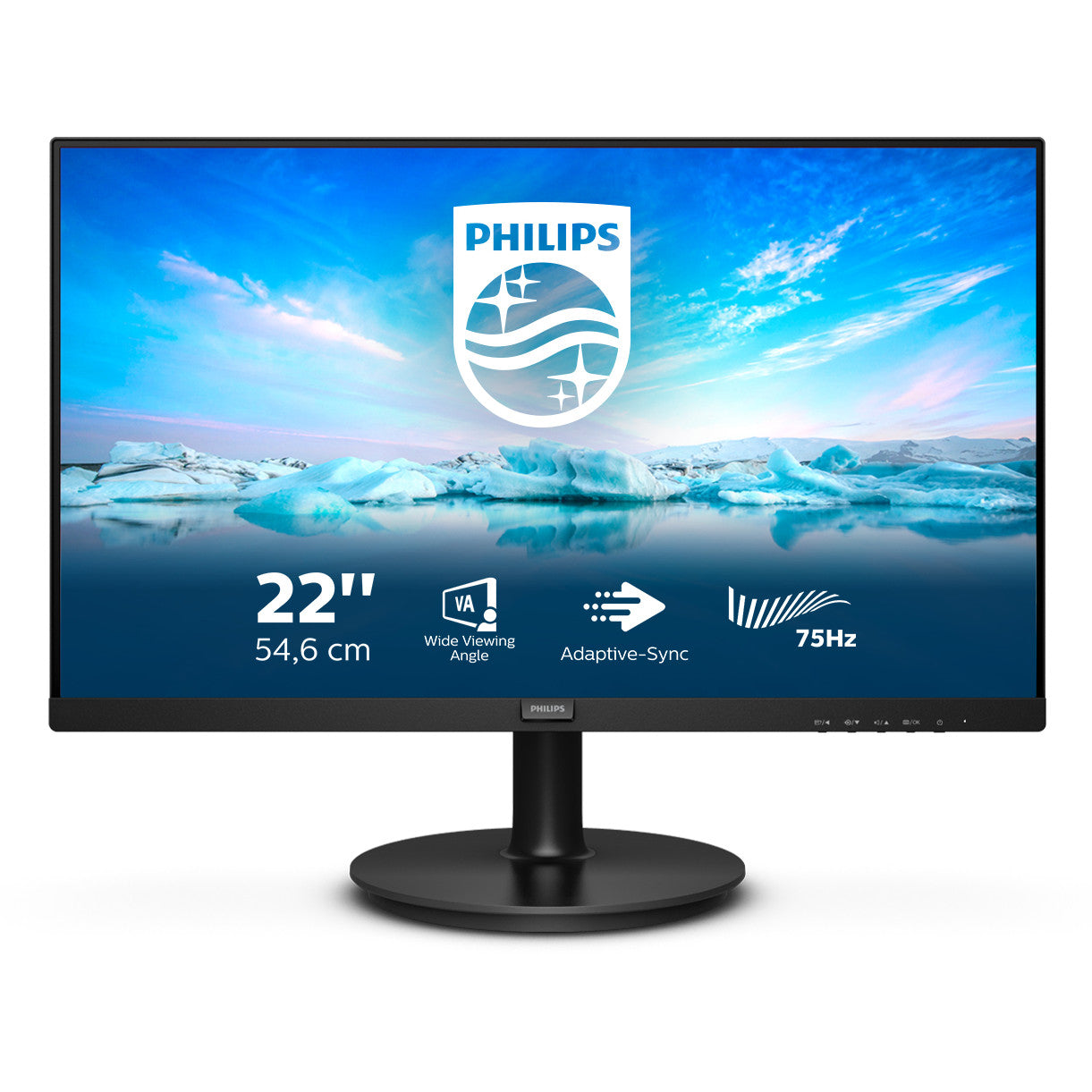 Philips V Line 222V8LA/00. 54,6 cm (21,5"). 1920 x 1080 piksela. Full HD. LCD. 4 ms. Crni.