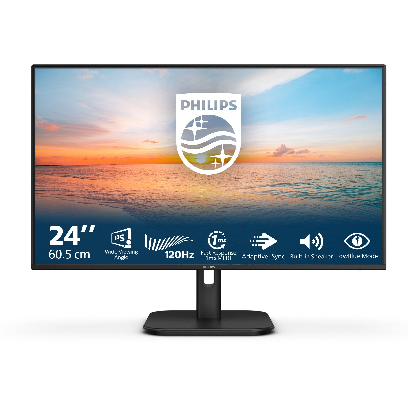 Philips 1000 serija 24E1N1200A/00. 60,5 cm (23,8"). 1920 x 1080 piksela. Full HD. LCD. 4 ms. Crni.