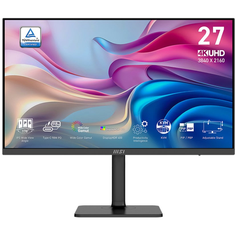 MSI MODERN MD272UPHGDE. 68,6 cm (27"). 3840 x 2160 piksela. 4K Ultra HD. 4 ms. Crni
